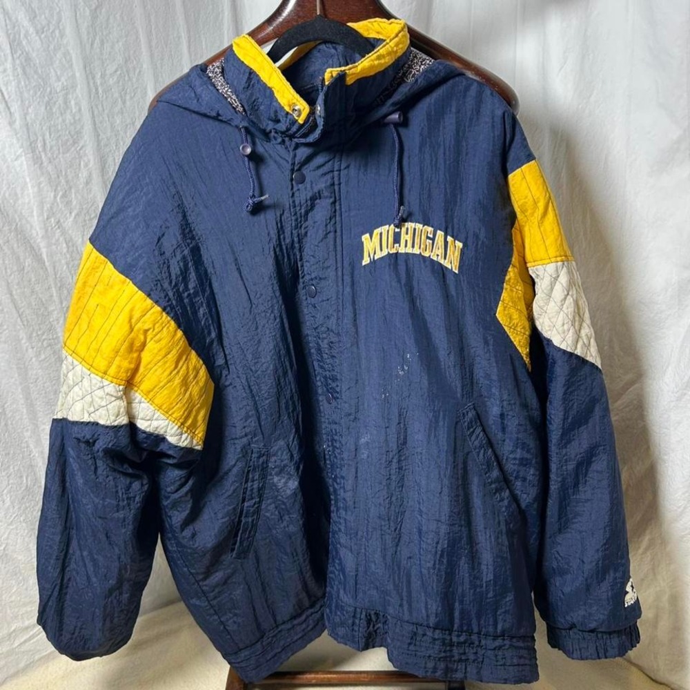Vintage L Starter Jacket University Of Michigan UofM 90s XL